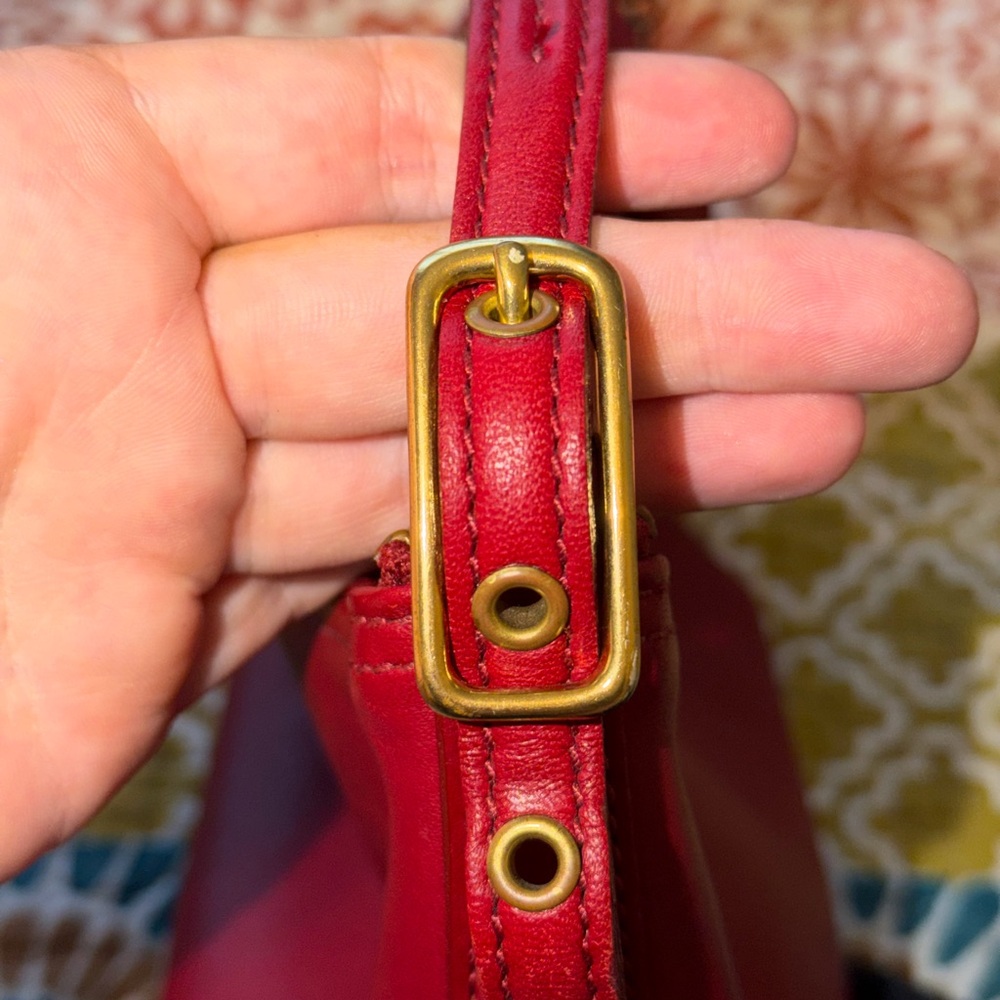 RARE Y2K Vintage Coach Legacy West 9844 - Red Leather Shoulder Bag - Picture 6 of 10